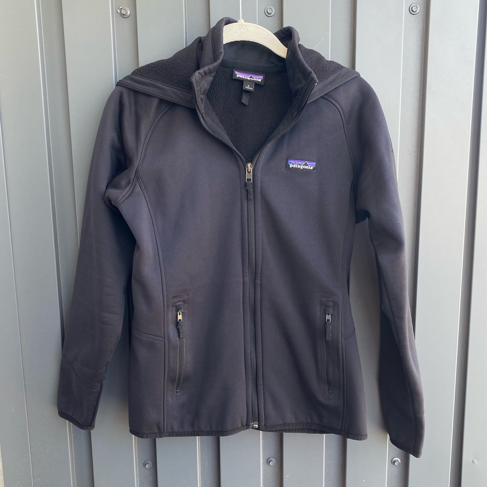 Patagonia Full Zip Tech Fleece Jacket Utilitarian Outdoors Black Small